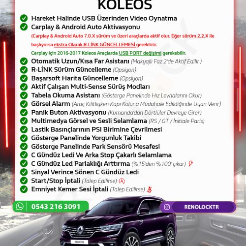 KOLEOS GİZLİ ÖZELLİK AKTİVASYONU